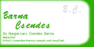 barna csendes business card